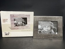 Baby Photo Frame 5x3.5 Free Standing Metal Fetco NEW Nursery Picture Shower Gift