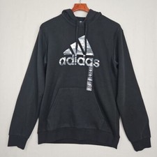 Adidas Camo Logo Black Hoodie Pullover Men's Size Small IP3212