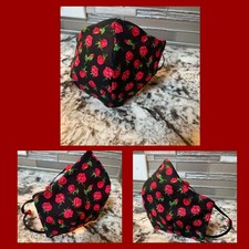Face Mask Rose Adult Breathable Comfy W/ Wire Across Face Hand Wash Comfy Elas