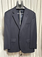 Stafford Executive mens Dark Navy Wool Tailored Jacket Sz 46R pre-owned