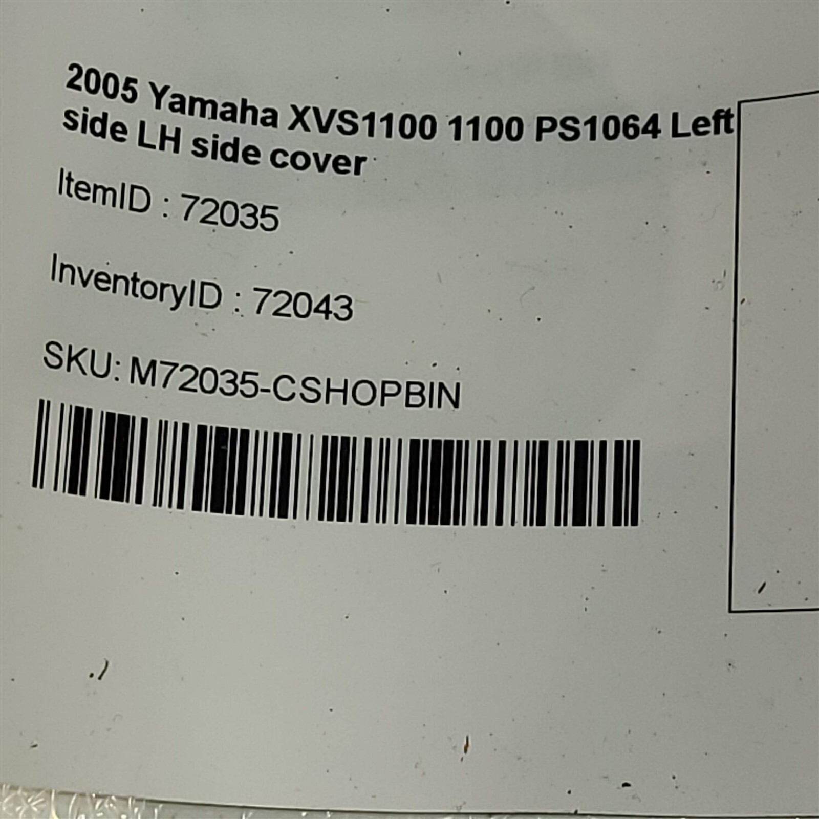2005 Yamaha Xvs1100 1100 Left Side Lh Side Cover Fairing Ps1064
