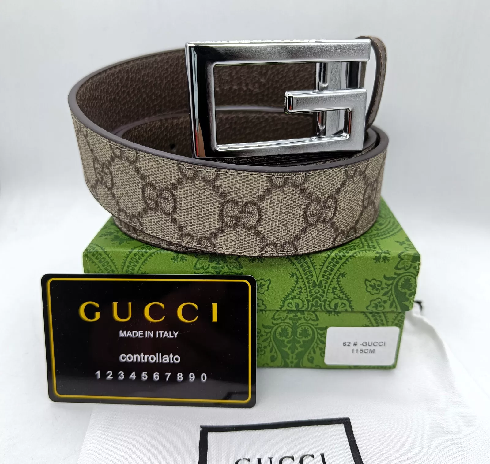 Rare ceinture Gucci édition spéciale limitée couleur marron unisexe cuir avec boite