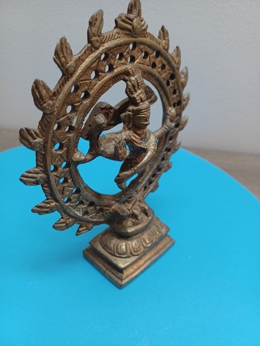 Vintage Brass Shiva Nataraja Lord Of Dance Hindu Goddess Statue Figurine 6” Tall - Bild 11 von 14
