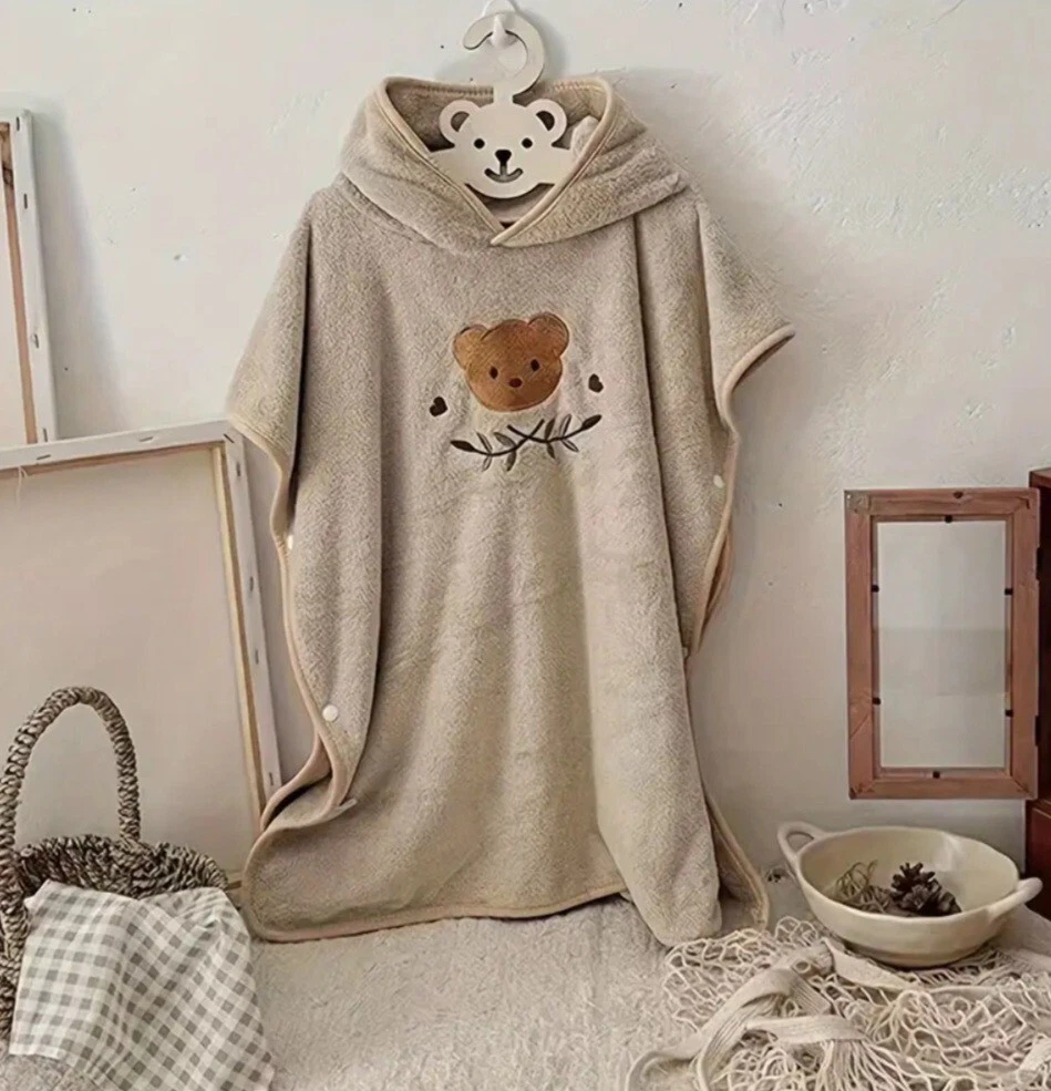 Boys Girls Beige Bears Hoodie Soft Bath towel Childrens Hooded Towel Beach Robe
Opens in a new windo