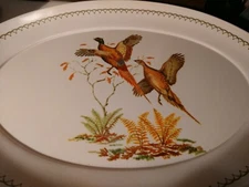 Large Serving Platter Tray Pheasants 21” x 14” Heavy Duty Plastic No Makers Mark