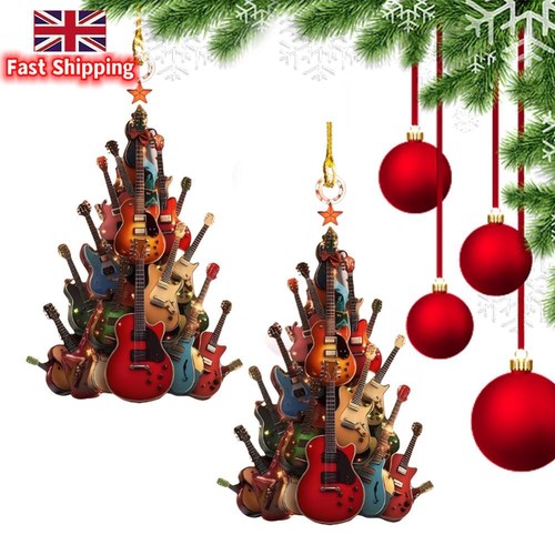 Guitar Christmas Tree Ornament Xmas Tree Decorations Gifts for Guitar Lovers