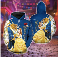 Beauty And The Beast 3D HOODIE HALLOWEEN GIFT CHRISTMAS GIFT BEST PRICE US SIZE