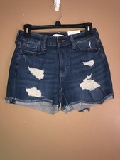  New So Curvy Women  s Midi High Rise Distressed Denim Shorts Size 9/29W