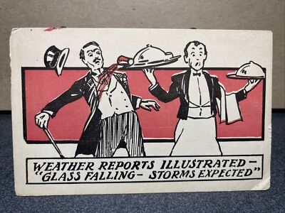 Glass Falling Storms Expected Comic Postcard