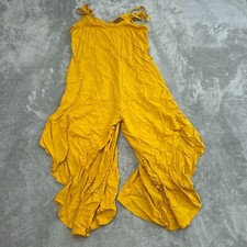 Vince Camuto Womens Yellow Ruffle Hem Jumpsuit S 100 Rayon NWT 6136