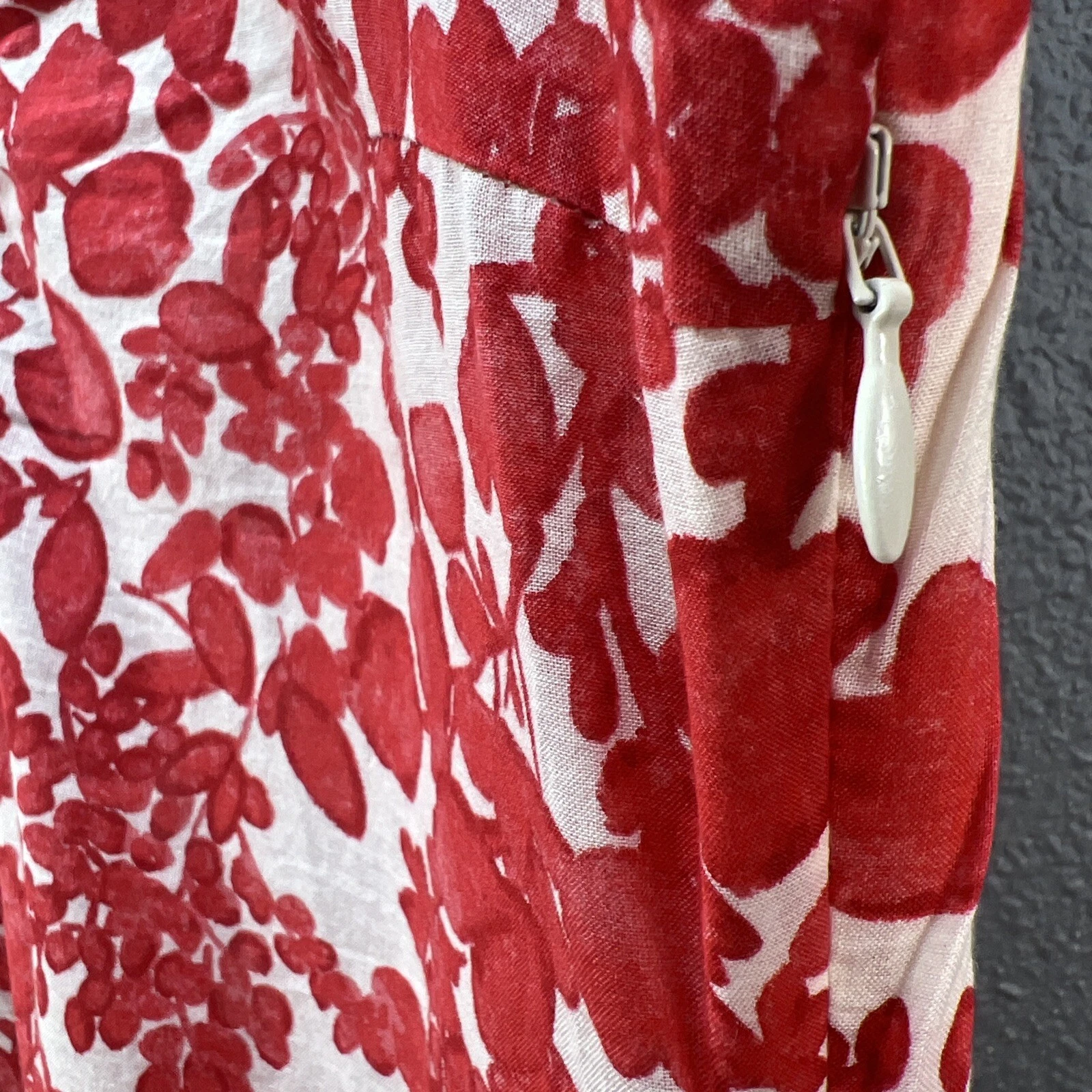 Tory Burch Tory tunica 4 donna nastro impreziosito cotone rosso floreale manica lunga