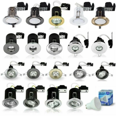 Recessed GU10 Downlight Ceiling Spotlights Fire Rated Fitting IP65 Downlighters