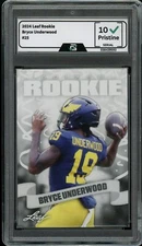 Bryce Underwood 2024 Leaf Rookies Rookie Card Graded 10 MICH WOLVERINES #25