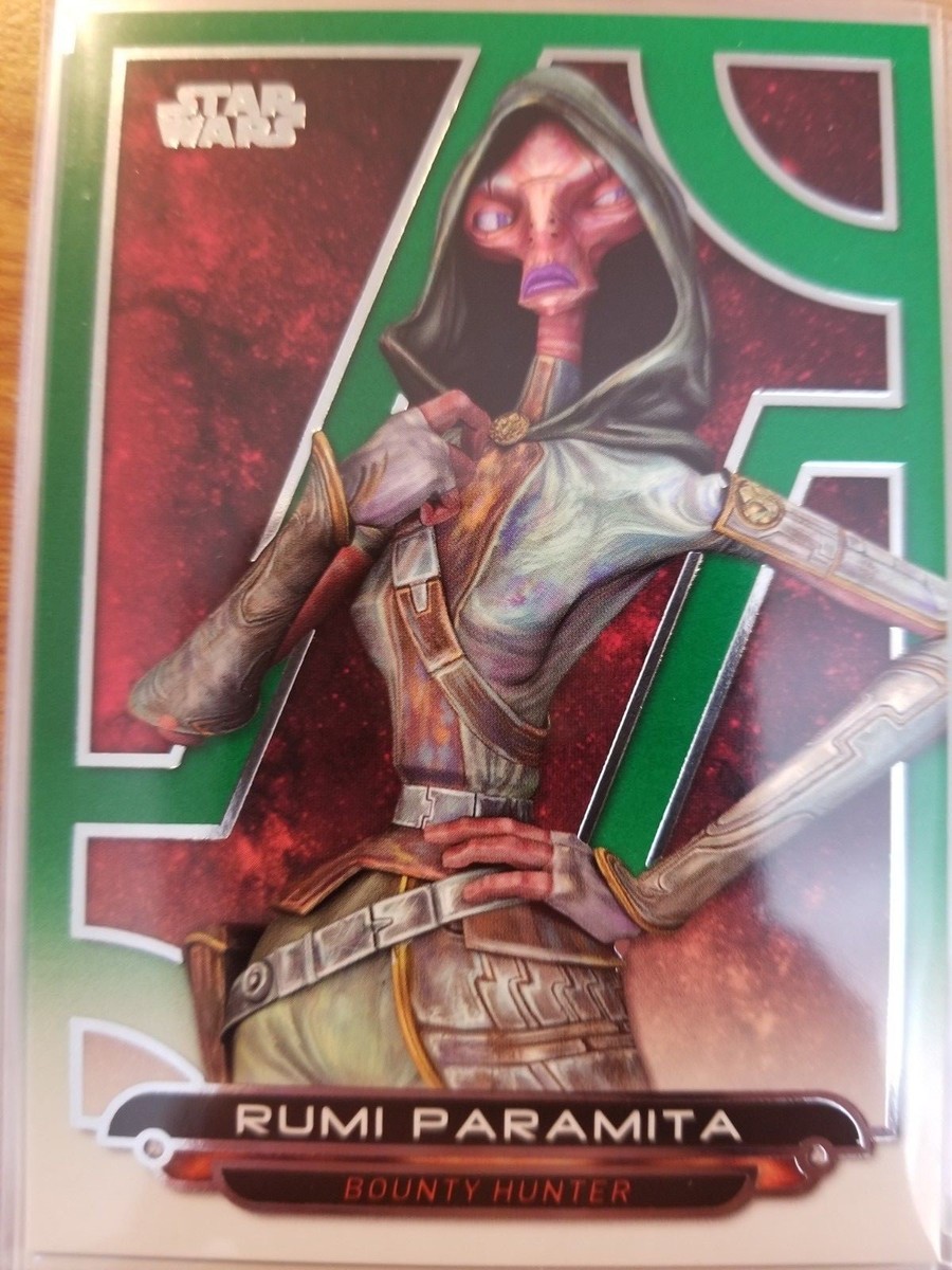 C rumi⭐︎ 2018 Topps Star Wars Galactic Files #ACW-37 Rumi Paramita GREEN