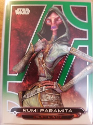 C rumi⭐︎ 2018 Topps Star Wars Galactic Files #ACW-37 Rumi Paramita GREEN