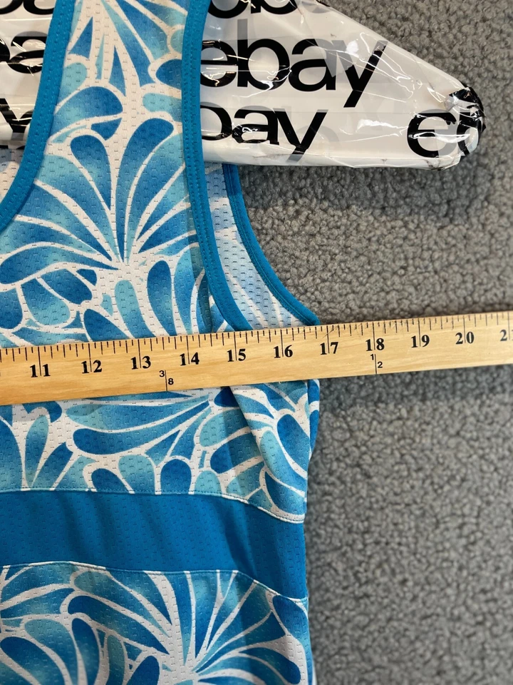 Tech Elements By Danskin Blue Floral Workout Tank Top Size 14-16 - Image 3 of 4