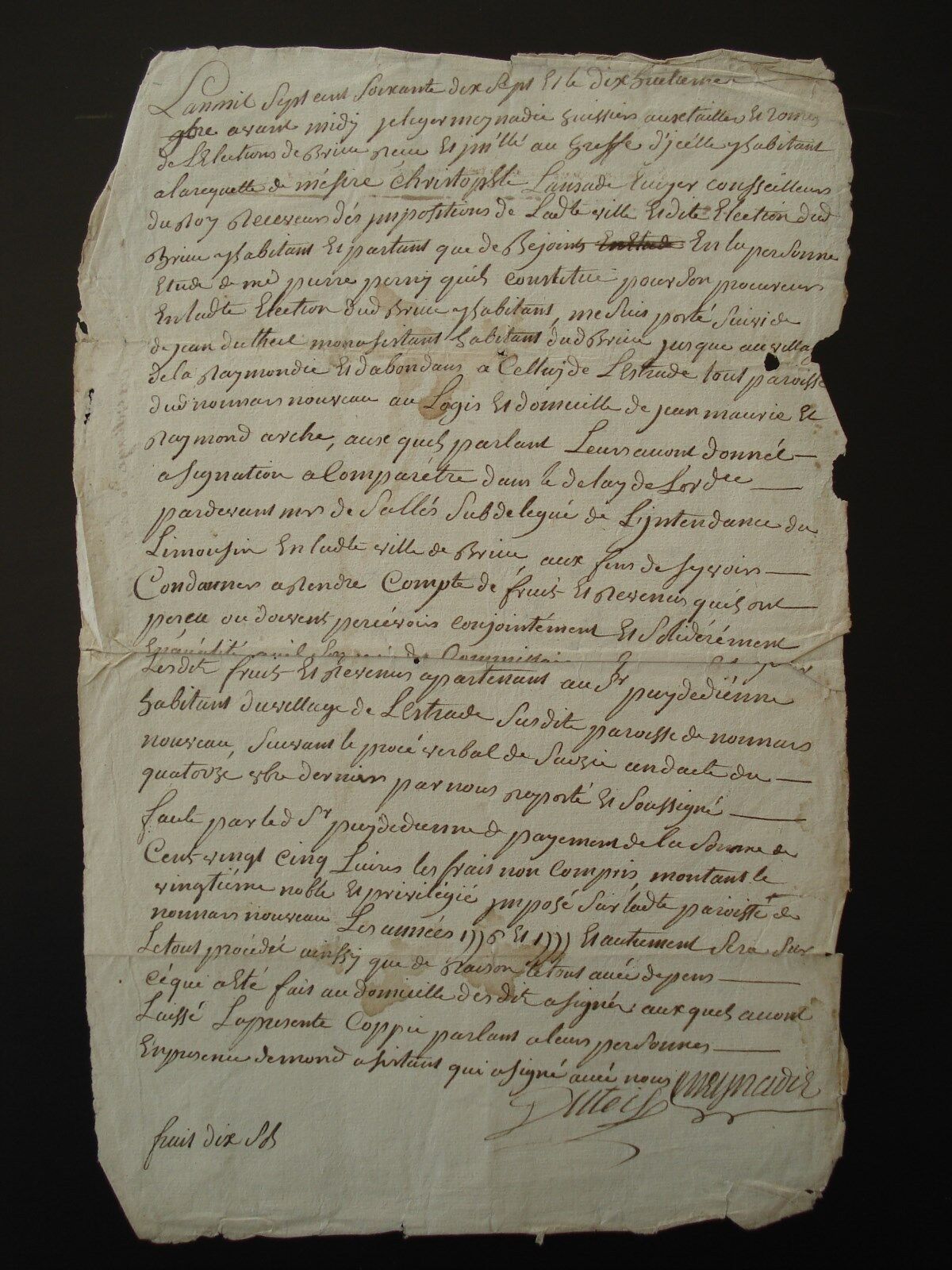 ANTIQUE FRENCH LEGAL MANUSCRIPT - DATED 1777