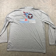Tennessee Titans Pullover Men 2XL Gray Long Sleeve Logo Spell Out 1/4 Zip