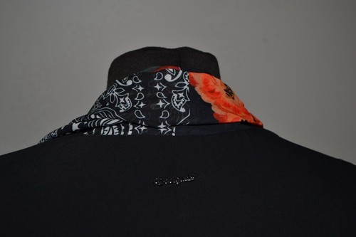 Desigual Blazer giacca nera da donna carriera ufficio fazzoletto Wanita taglia 46 - Foto 7 di 15