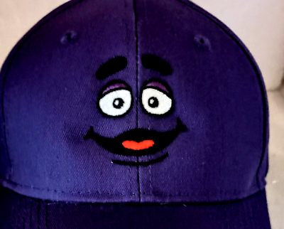 McDonalds Restaurant Grimace Face Purple Fast Food Baseball Cap
