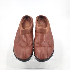 Gravity Defyer Talora Women Size 9 Brown Leather Slip On Clog Shoes