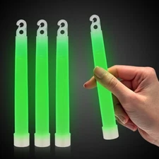 50 Premium Green 6" Glow Sticks Bulk Party Favors - Bright, Tactical Light