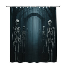 Spooky Skeleton Halloween Shower Curtain for Unique Home Decor