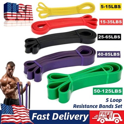 Heavy Duty Resistance Bands Set 5 Loop For Working Out, Body Stretching, Fitnes