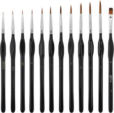 12Pcs Miniature Paint Brushes Set, Fine Detail Brushes for Acrylic Watercolour O