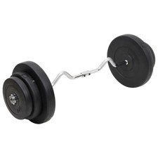 Mancuerna Curl con Discos Barra Pesas de Musculación Accesorio de Fitness vidaXL
