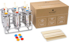 Stainless Steel Popsicle Molds, 6 Metal Ice Popsicle Makers, 30 Reusable Bamboo