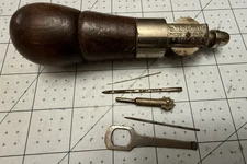 Vtg C.A. Myers Co Sewing Awl Tool w/ Attachments Chicago IL USA Made Awl For All