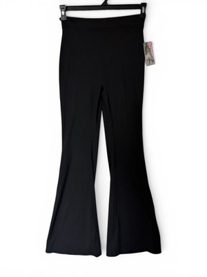 Sommer Ray Women's Ruched Flared Dress Pants Black Pull On Solid Casual summer 