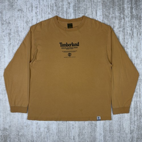 Timberland, Vintage 90s Timberland Long Sleeve T Shirt Made in USA Wheat Tan Large