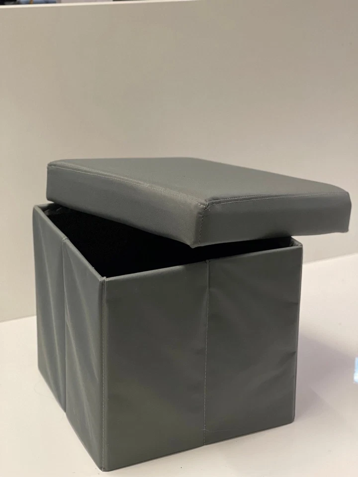 Hocker Box Faltbare Sitzbank mit abnehmbaren Deckel und Stauraum Anthrazit - Bild 2 von 4