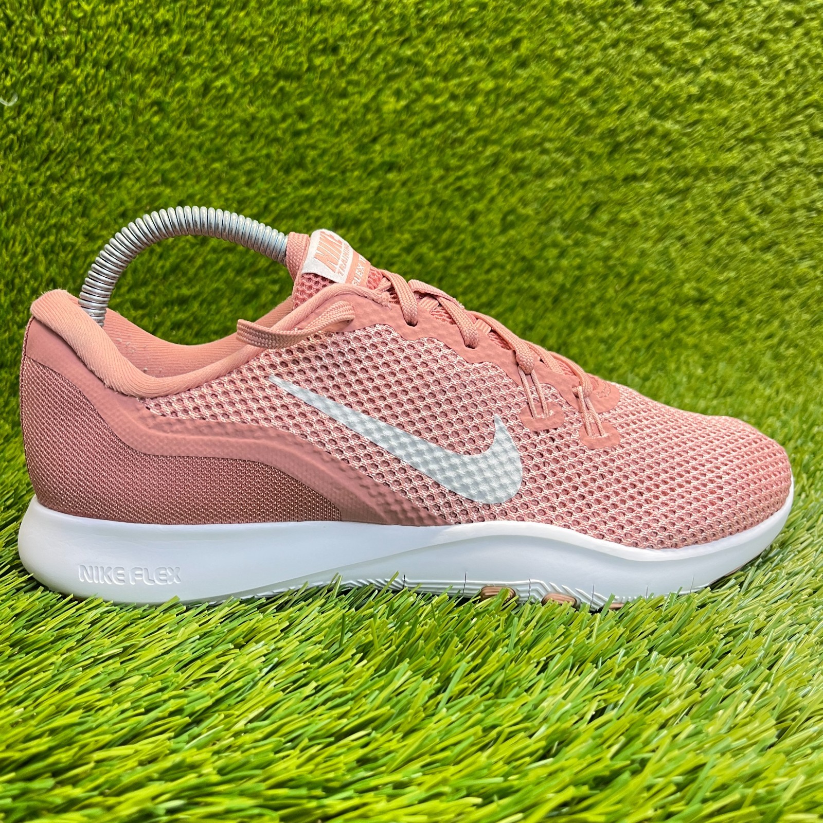 Nike Flex Trainer 7 Womens Size 7.5 Pink White Walking Running Shoes Sneakers