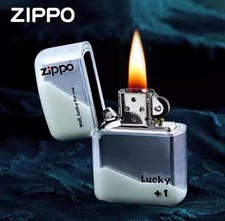 Zippo Lucky +1 Luminous Quicksand Treibsand Acryl Shell Feuerzeug Weiß