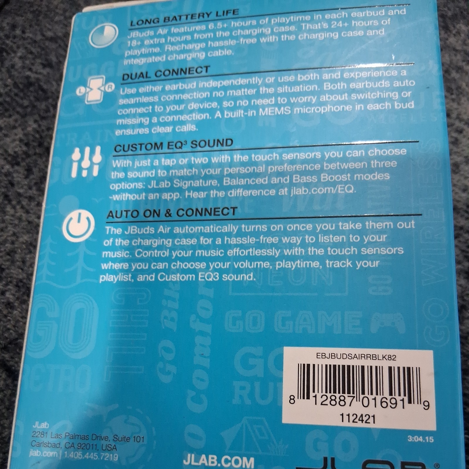 JLab J-Buds Air True Black Wireless Earbuds