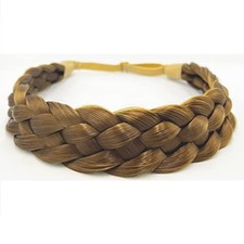 5 Strands Synthetic Hair Braided Headband Hairpiece Classic Chunky Wide