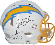 Philip Rivers and Justin Herbert Chargers Signed Riddell Speed Authentic Helmet