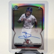 2023 Bowman Jorge Burgos Chrome Auto 1st Card # CPA-JBG Cleveland Guardians 