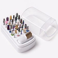 minkissy Nail Drill Bits Storage Box 30-Slot Organizer Case for Manicure...