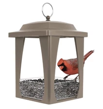Nature's Way Dine-in Hanging Plastic Fly Through Bird Feeder with Roof 4 Cup