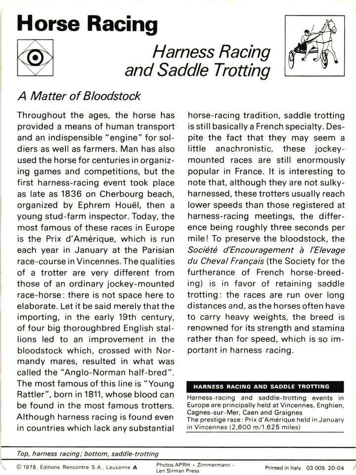Sportscaster #20-04 1977 arnés carreras - carreras de caballos Foto 2 de 2