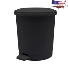 Plastic Step Trash Can W/ Soft Close Lid Indoor Waste Basket Durable Foot Pedal