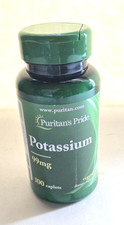 Puritans Pride Potassium 99 mg 100 Caplets Sealed