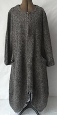 YIPINYICHU Gray - Brown Knit Hi Low Hem Long Sleeve Pockets Front Zipper Dress