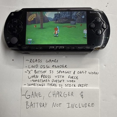 Defective - Sony PSP 1000 Piano Black Console Reads Games For Parts Or Repair #6