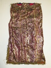 Vintage Sephardic Torah Mantle Gold Brocade Floral Purple Middle East Good Cond