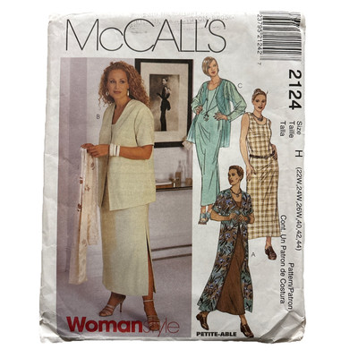 McCalls Pattern 2124 Woman s Style sz H 22w 24w 26w 40 42 44 Petite-Able Uncut